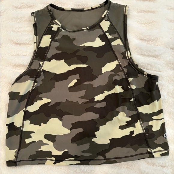 Lululemon Sculpt Tank Cropped Heritage 365 Camo Crispin Green Multi Size 2 - Picture 4 of 5